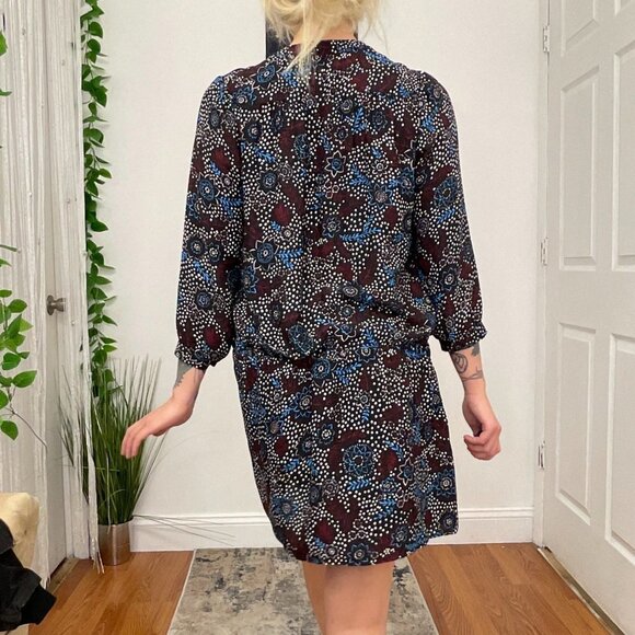 Rebecca Minkoff Knee Length Shirt Dress 3/4 Sleeve Size S Brown/Blue - Picture 6 of 7